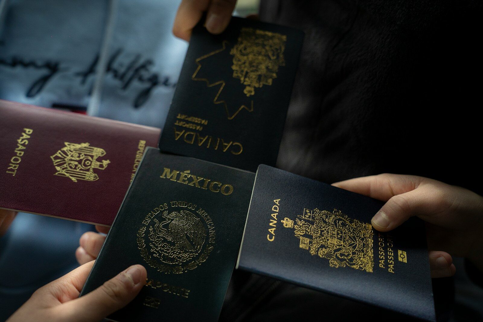 Four passports held by different people